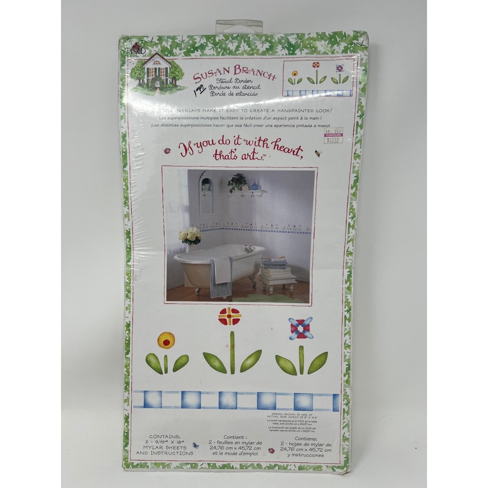 Vtg 2000 Susan Branch Stencil Floral Border Kit & Instructions‎ Cottagecore New
